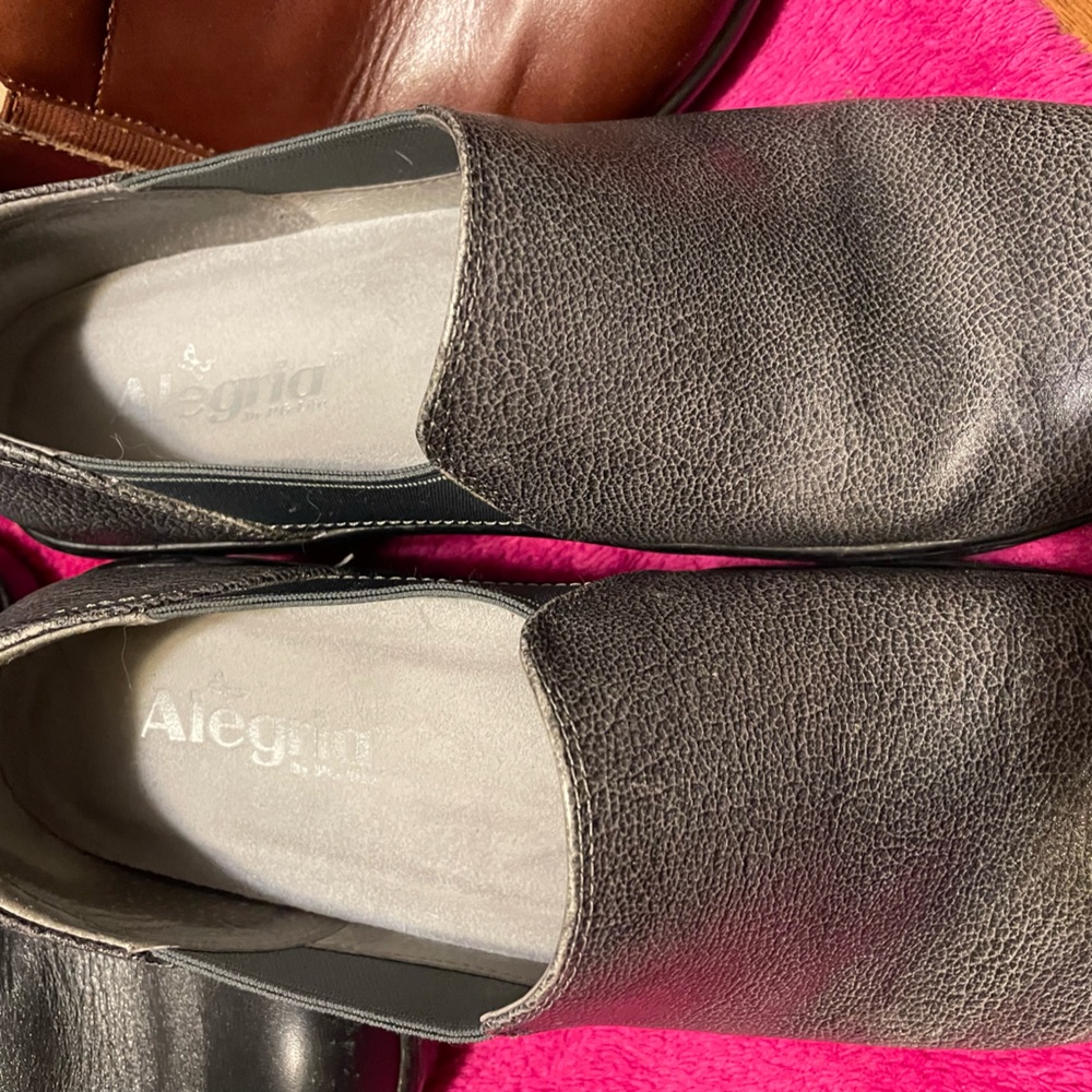 Four (4) pairs Alegria shoes-Grey, Brown, Sparkle Blue and Black-Selling group